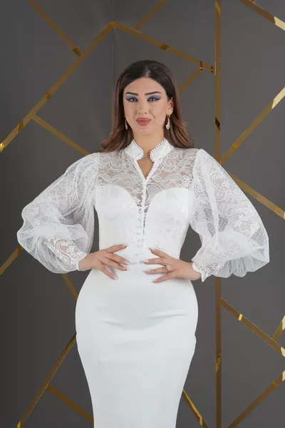 Lycra Lace Bottom Scuba Special Design Kleid