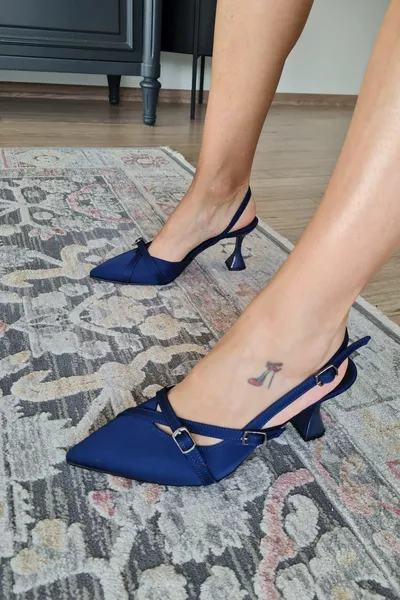   Дамска катарама с отворен гръб Чаша на ток Вечерна рокля Обувки с ток