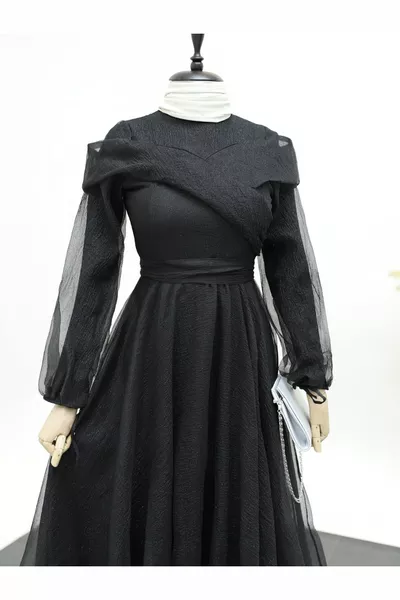 الدانتيل المتابعة القاضي طوق بريق تول مساء اللباس