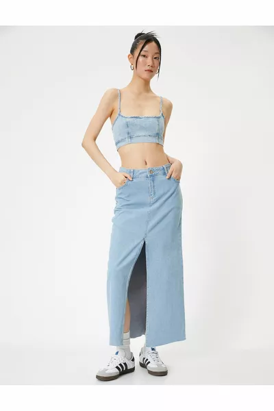 Midi Jean Skirt