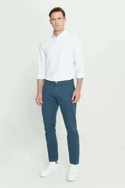 الرجال النفط سليم صالح سليم صالح 5 جيوب القطن قماش بسط تشينو السراويل