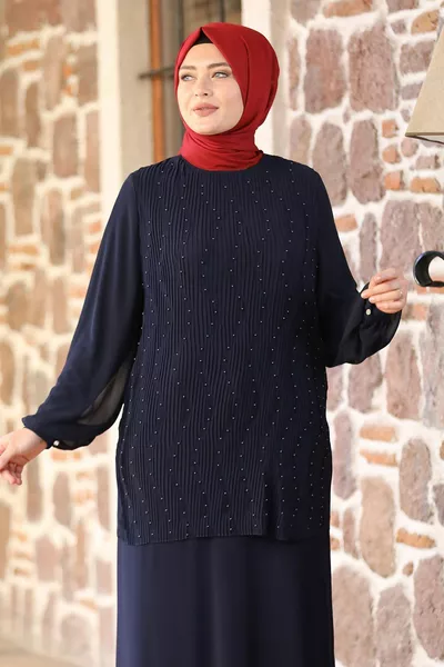 Aybike Evening Dress Navy Blue