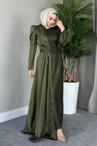Sema Evening Dress Khaki