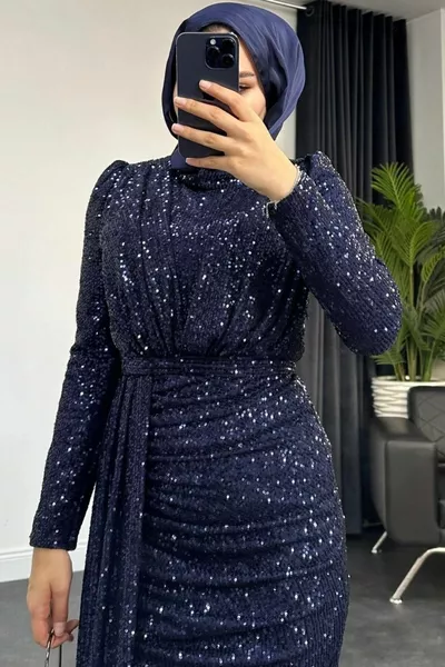 Ada Pullu Abiye Lacivert