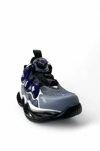  Orthopedic Kids Black/Saks Blue Basketball Shoes