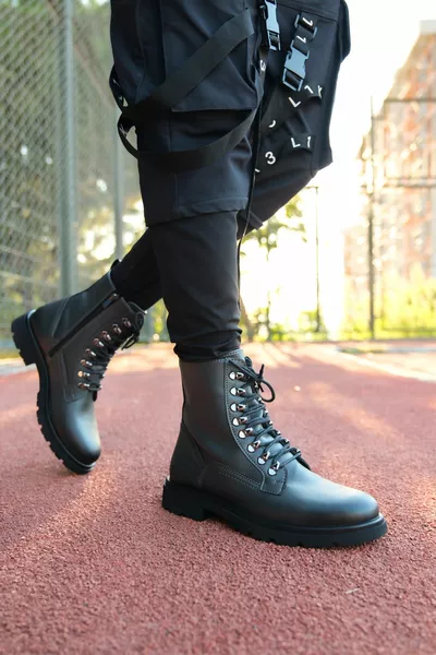 Копченые мужские почтовые сапоги на молнии 