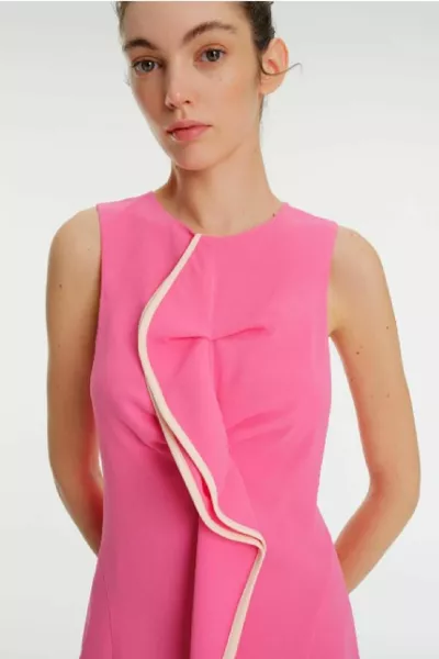 - دولاب الموازنة مفصلة بلا أكمام ميدي كريب اللباس