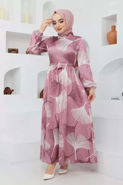 Вечернее платье с маком - Фуксия