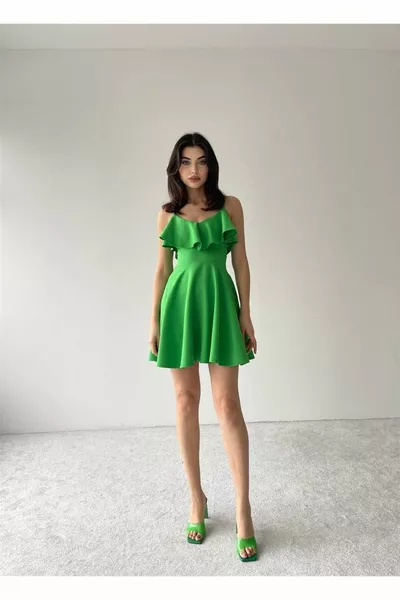 Kristin Minikleid mit Rückendetail - Grün