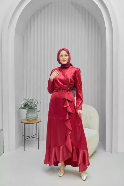 Naime فستان سهرة - بوردو