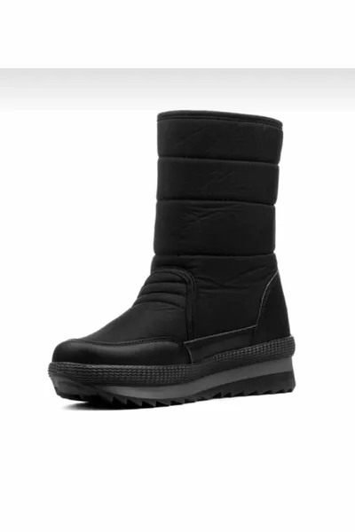 أحذية الثلج للجنسين أحذية تشريحية من الفراء الوحيد غير القابل للانزلاق - أسود