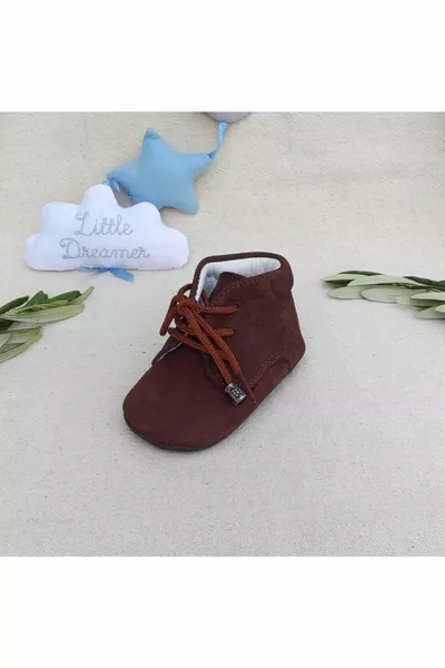 Bee Dark Brown Suede Genuine Leather Boots First Step Shoes
