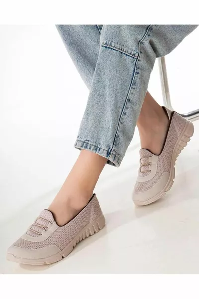 -Dames Casual Memory Orthopedische Zool Beige Aqua Schoenen