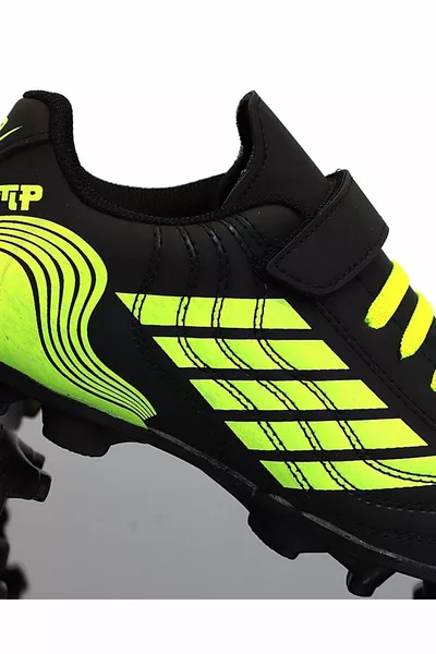 Kidessa  Enfants Turf Chaussures de Football avec Sangles noir vert