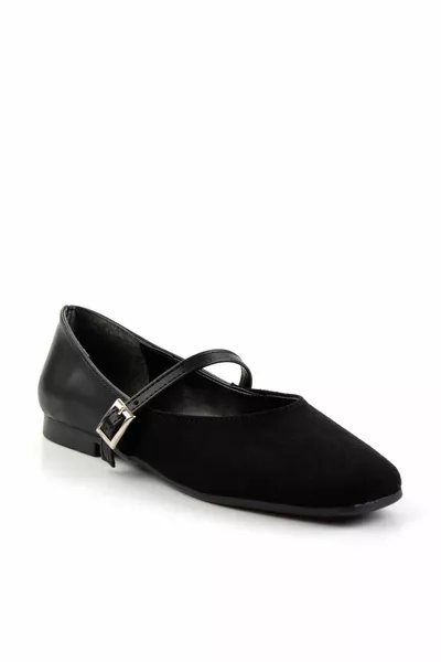 Black Suede Women's Ballet Flats 