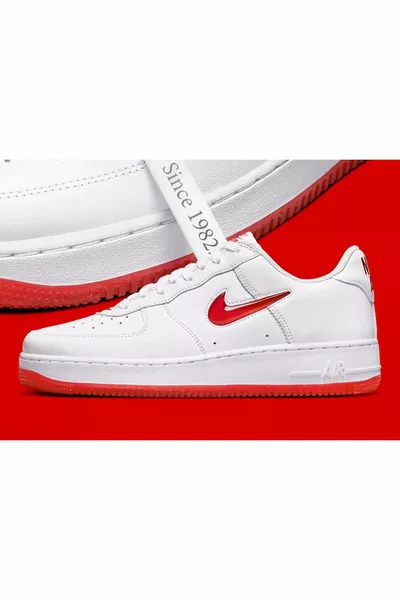 Air Force 1 ниско ретро "бижу" бяло червено 