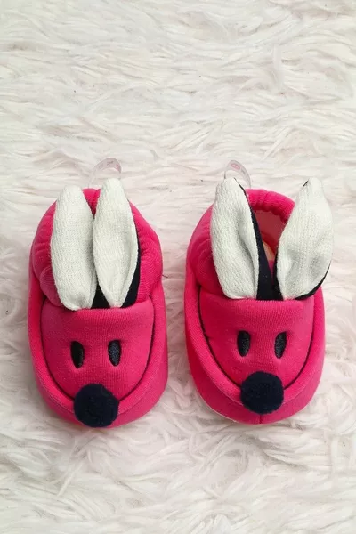 Kaninchen Modell Weicher elastischer Stoff Rutschfeste Sohle Baby Erste Schritt Stiefeletten