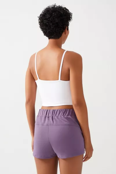 Women's White Strap Lightweight Support Coated Sports Bra Straps