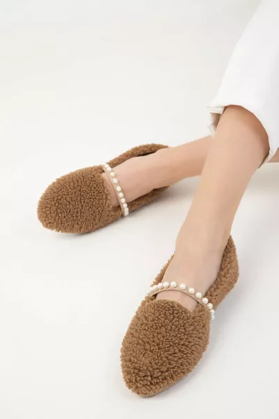 Норковые женские балетки 