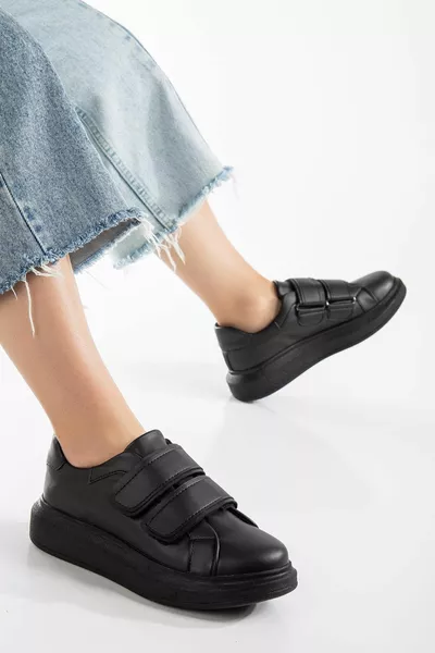 Balloon Sole 2 Velcro Black Women's Sneakers
