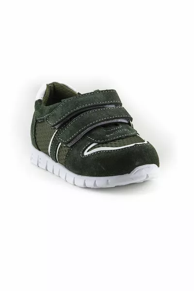 Unisex Bambini Khaki Pelle Ortopedica Supportato Primo Passo Scarpe