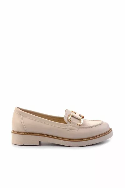 Beige loafer schoenen voor dames 