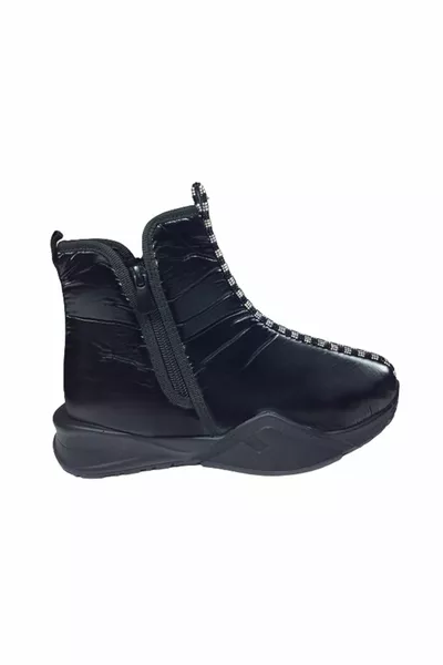 Womenly Style  Frauen Schwarze Schneestiefel Fallschirm Stoff Wasserdicht