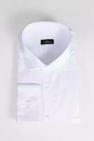 Plus Size Satin Men's White Shirt