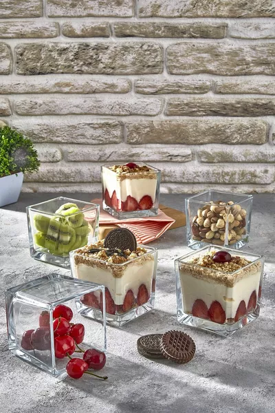 Set di 6 ciotole in vetro Magnolia da 6' per budino, dessert e gelato