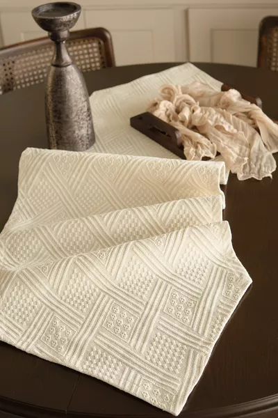 Altıgen Runner Doğal Pamuklu Geleneksel Buldan Dokuma  * cm