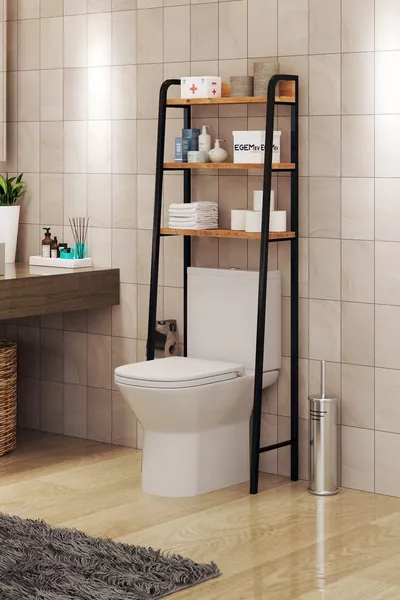 Рафт за тоалетна зад WC, рафт и органайзер над тоалетната, поставка за хавлии, организатор за баня