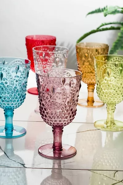 طقم 6 كؤوس ملونة من الأكريليك & كأس ماء أو مشروبات جانبي للقهوة مل (ليس زجاجًا)