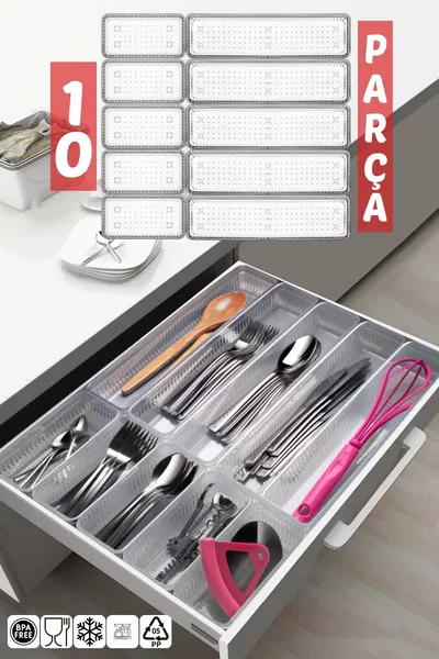 Вътрешен разделител за чекмедже за лъжици, органайзер, подредител