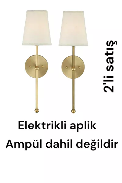 (2 STUKS) Pars Enkel Wandlamp met Verouderde Afwerking (CREME KAPSPOT)