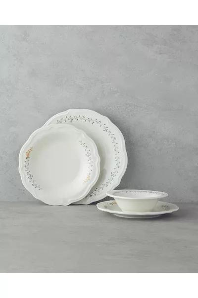 Обеденный сервиз Frezya Porselen, 6 персон, 6 предметов, желто-зеленый