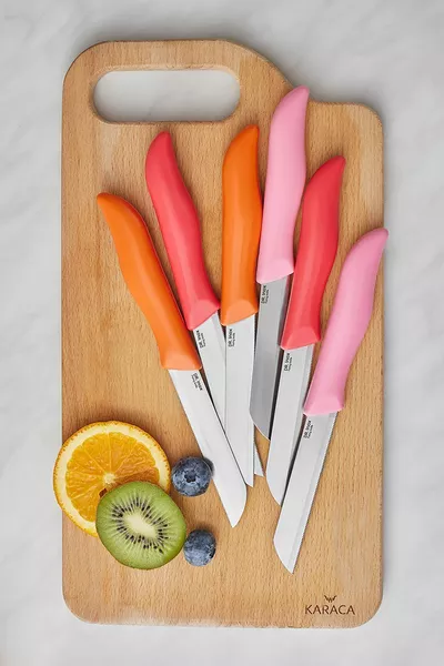 Dr. Inox Sunberry 6-Piece Vegetable and Fruit Knife Set