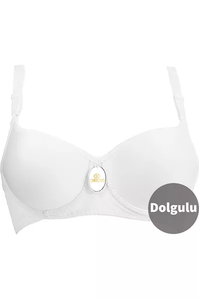 صدرية نسائية بيضاء مبطنة بأكواب بَالِيه