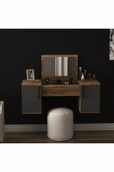 طاولة مكياج مرجانة مثبتة على الجدار لا تشغل مساحة اللون ليديا أنترسايت