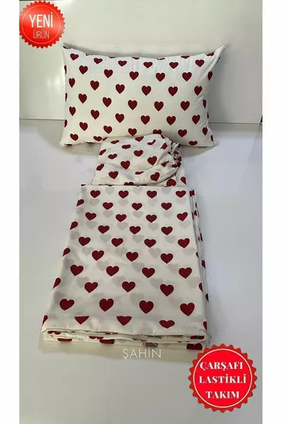 Set di Biancheria da Letto con Cuori Rossi Copripiumino Lenzuolo con Angoli Set di Biancheria da Letto Singolo