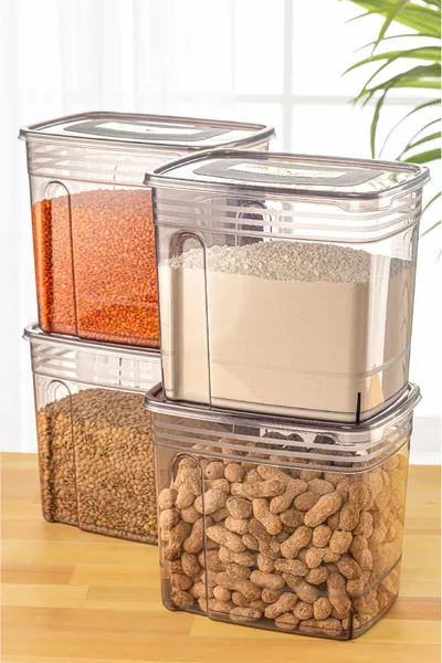 Boîte de conservation alimentaire méga format 4 pièces 5,5 litres Anthracite