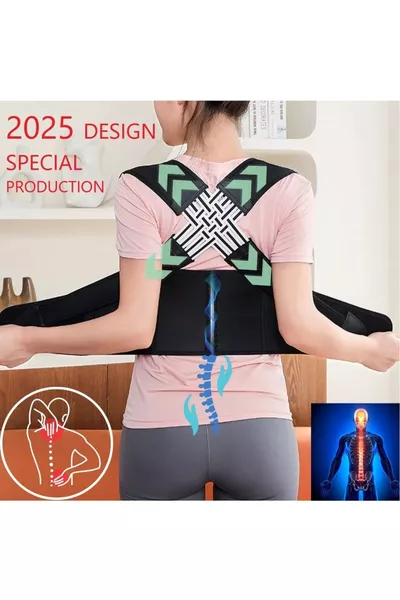 Corset de maintien droit Correcteur de posture Préventif contre la bosse avec colonnes Réglable Médical Femme Homme