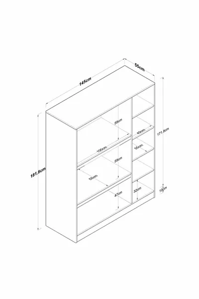 خزانة تخزين سرير بطانية وسادة Rani بباب ثلاثي بارتفاع 8 سم