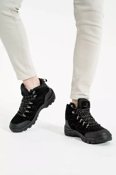 هوميروس للماء الأسود من جلد الغزال في الهواء الطلق أحذية الرحلات للرجال