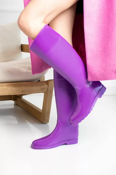 Stivali da pioggia da donna impermeabili colore viola