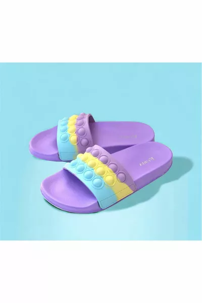 Popit Mädchen Hausschuhe / Strand / Meer Hausschuhe Weiche Eva Hausschuhe, Popit Spielzeug mit Riemen