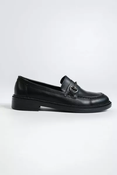 Mocassins Boucle Femme Mocassins En Cuir Détaillés Chaussures Décontractées