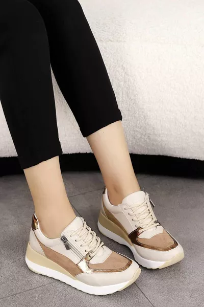 Tsrm Mami  Rits Gedetailleerde Sneakers-nude Nieuw Model 