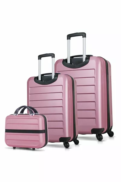 Ruby Abs кабина със среден размер и размер на грим от розово злато комплект куфари от 3 части