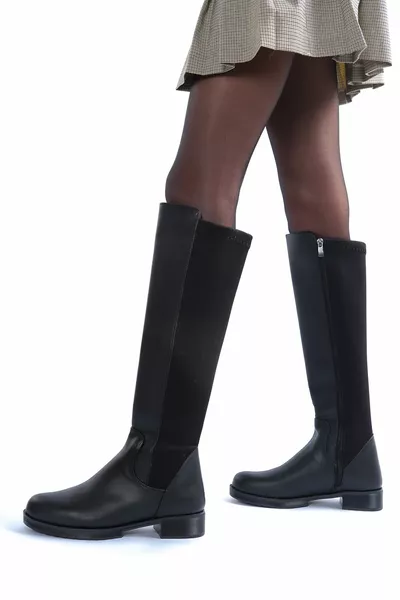 Bottes de plongée en tissu noir pour femme