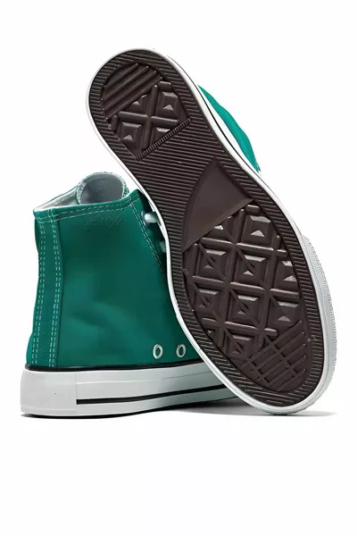 نسائي أخضر كونفيرس كتان وكاحل سنيكرز